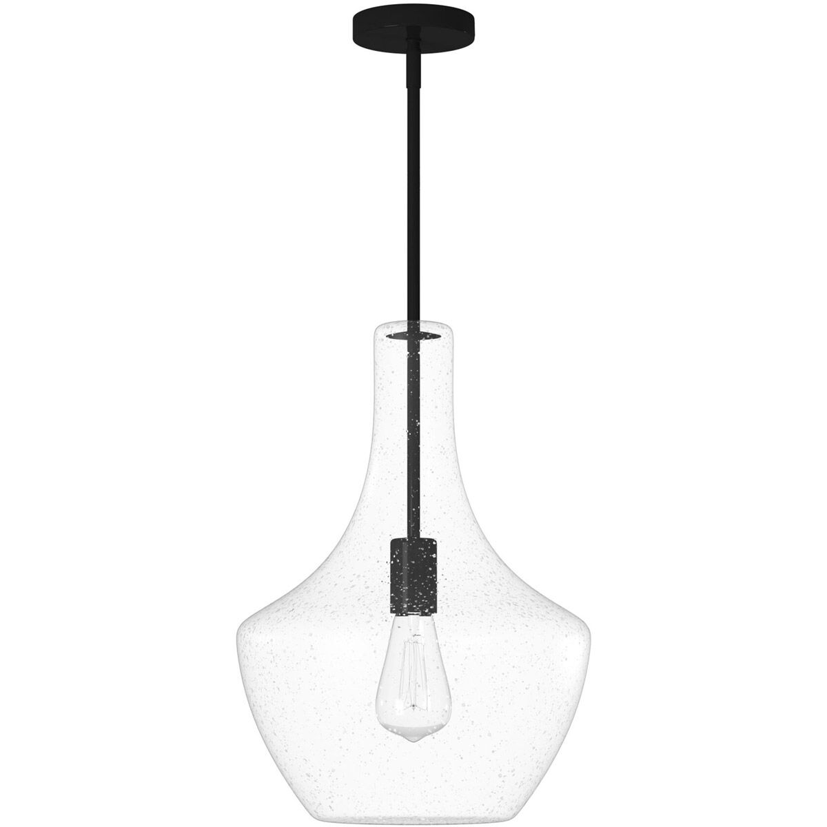 EVOLV 14 inch Matte Black Pendant Ceiling Light, Harlow Family