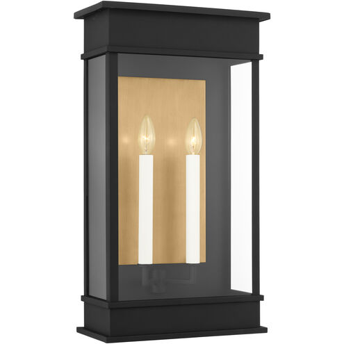 C&M by Chapman & Myers Cupertino 2 Light 19.13 inch Textured Black Outdoor Wall Lantern