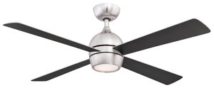 Kwad 52 52 inch Brushed Nickel with Brushed Nickel/Black Blades Indoor/Outdoor Ceiling Fan