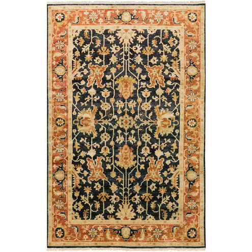 Taj Mahal 102 X 66 inch Black, Burnt Orange, Tan, Wheat, Camel Rug
