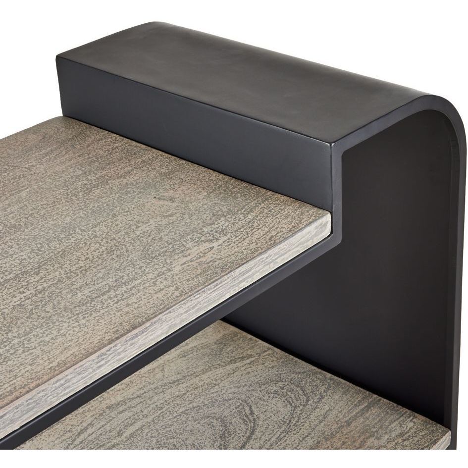 Epton Smoke Mango Wood and Blackened Bronze Bookshelf