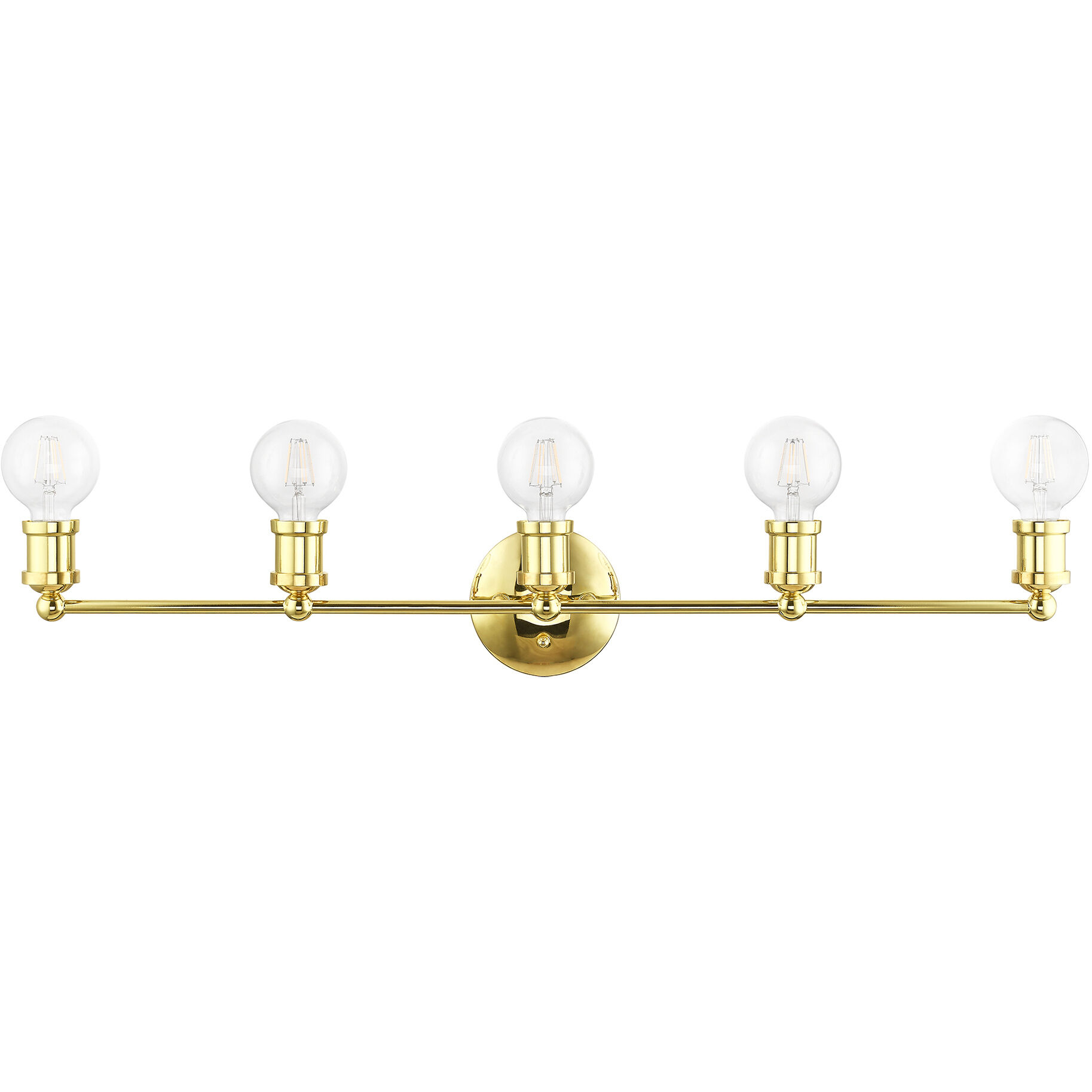 Lansdale 5 Light 34 inch Polished Brass Vanity Sconce Wall Light, Large