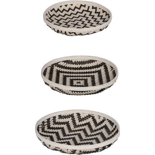 Organic Black/White Wash Tray, Set of 3