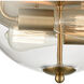 Astoria 2 Light 13.5 inch Satin Gold Flush Mount Ceiling Light