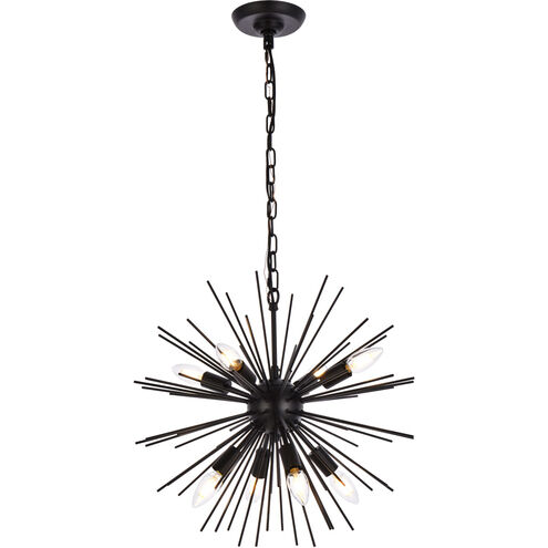 Timber 8 Light 20 inch Black Pendant Ceiling Light