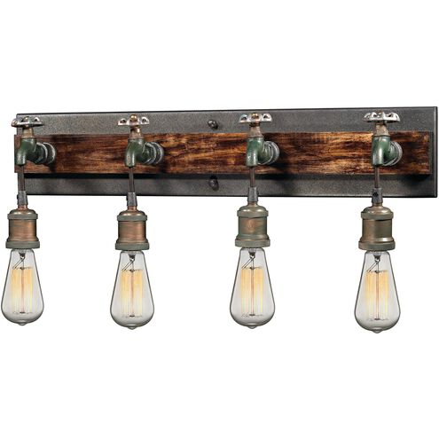 Jonas 4 Light 26 inch Multi Tone Weathered Vanity Light Wall Light