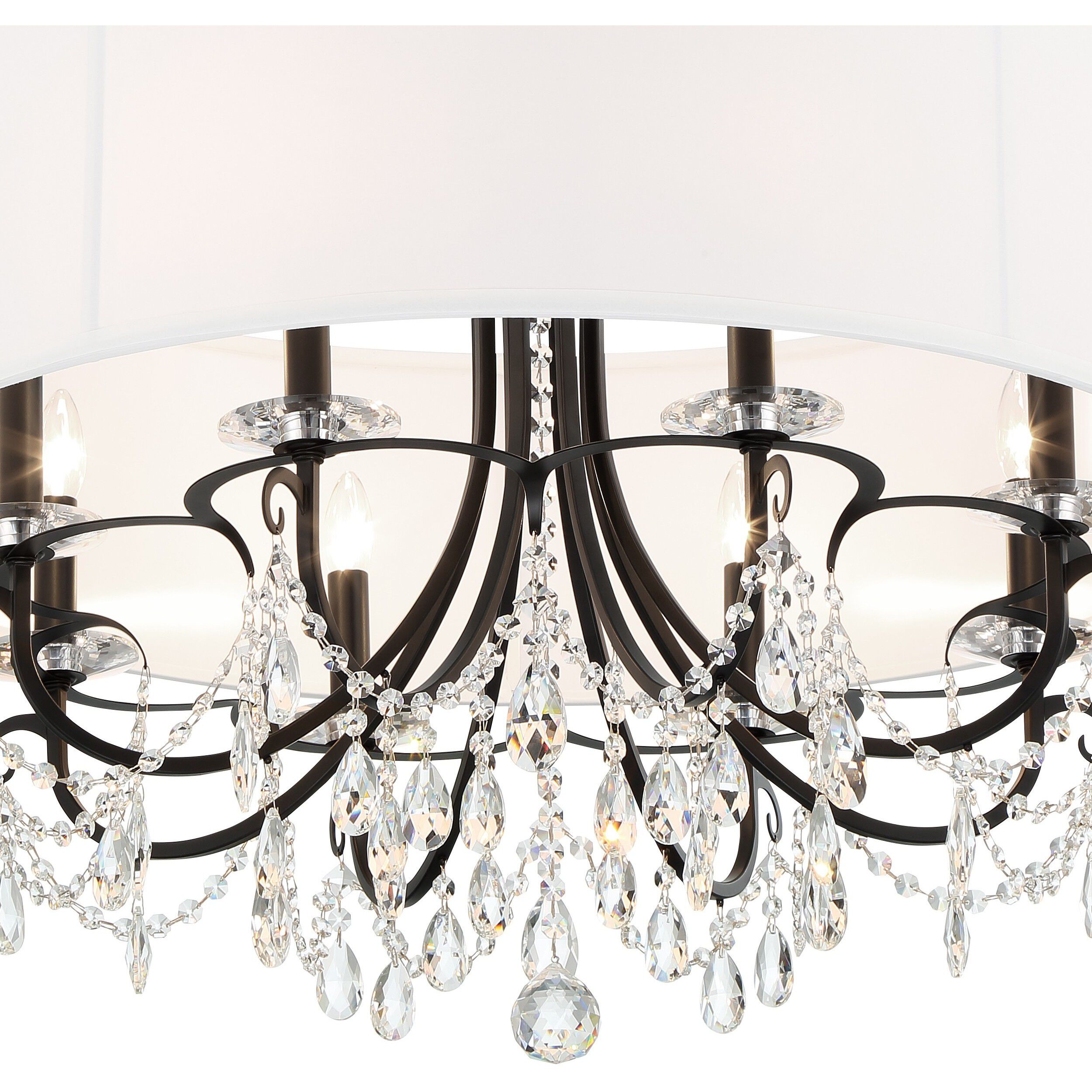 Othello 8 Light 32 inch Matte Black Chandelier Ceiling Light