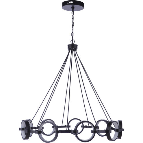 Context LED 36 inch Flat Black Chandelier Ceiling Light