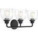 Vale 3 Light 24 inch Black Bathroom Vanity Light Wall Light, Essentials