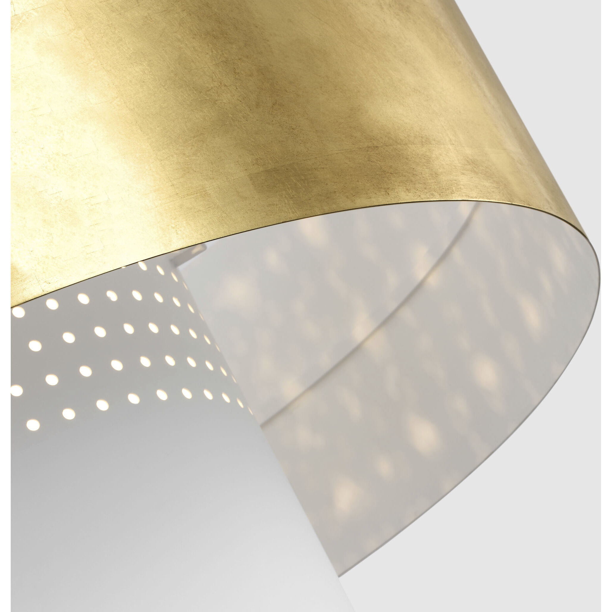 Julie Neill Chalmette LED 37.75 inch Plaster White and Gild Layered Pendant Ceiling Light