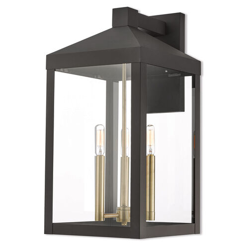 Nyack 3 Light 22 inch Bronze Outdoor Wall Lantern