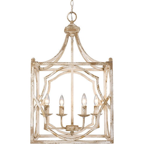 Laurent 4 Light 18 inch Antique Ivory Pendant Ceiling Light, Caged