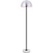 Forte 63 inch 40 watt Brushed Nickel and Black with White Marble Floor lamp Portable Light in Burnished Nickel