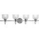 Archie 4 Light 35.5 inch Polished Chrome Bath Vanity Wall Light