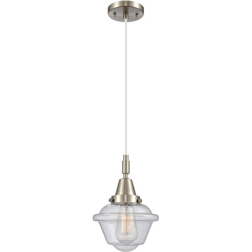 Downtown Urban Oxford 1 Light 7.25 inch Brushed Satin Nickel Mini Pendant Ceiling Light in Seedy