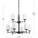 Replay 9 Light 25.5 inch Black Chandelier Ceiling Light
