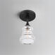 Gregory 1 Light 5 inch Matte Black Semi Flush Ceiling Light