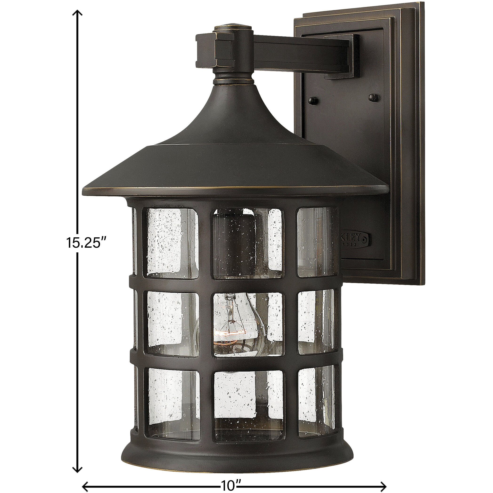 Freeport Outdoor Wall Mount Lantern in Oil Rubbed Bronze, Large