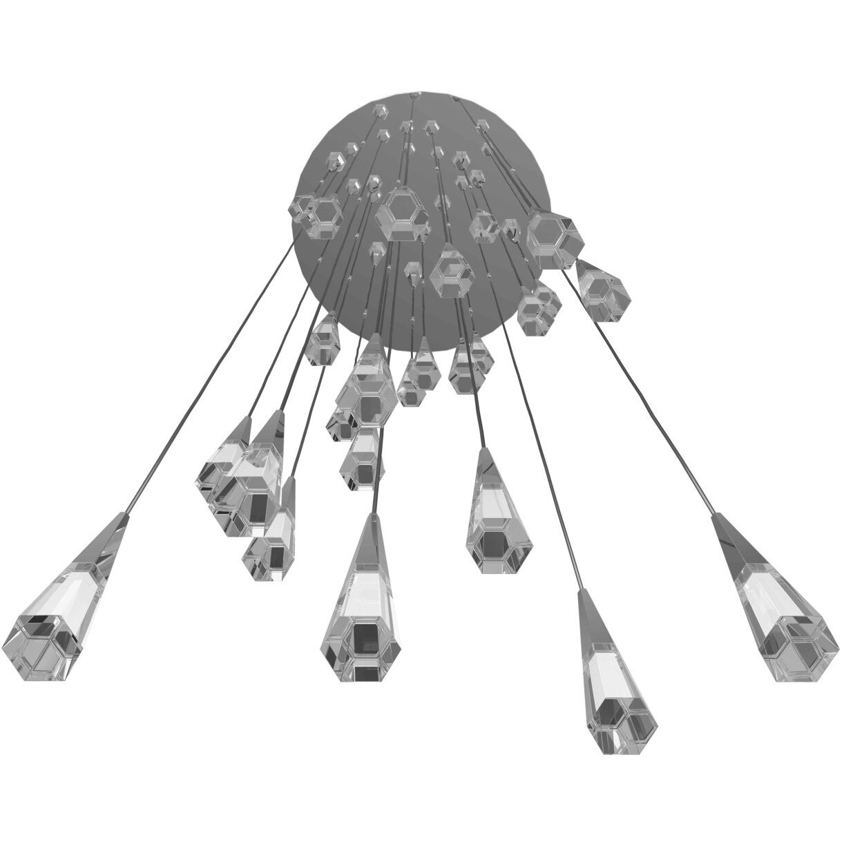 Avalon LED 30 inch Polished Chrome Multi Port Pendant Ceiling Light