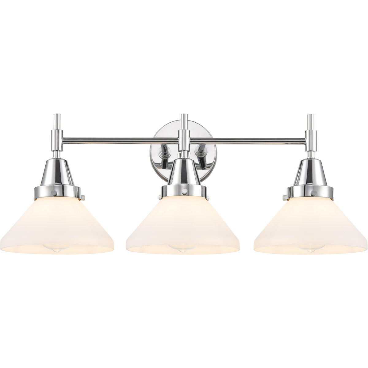 Caden LED 26 inch Polished Chrome Bath Vanity Light Wall Light in White Glass