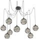 Terra 9 Light 18 inch Matte Black Swag Multi-Pendant Ceiling Light in Smoke Optic