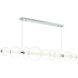 Atomo Linear Chandelier Ceiling Light in Chrome, Clear