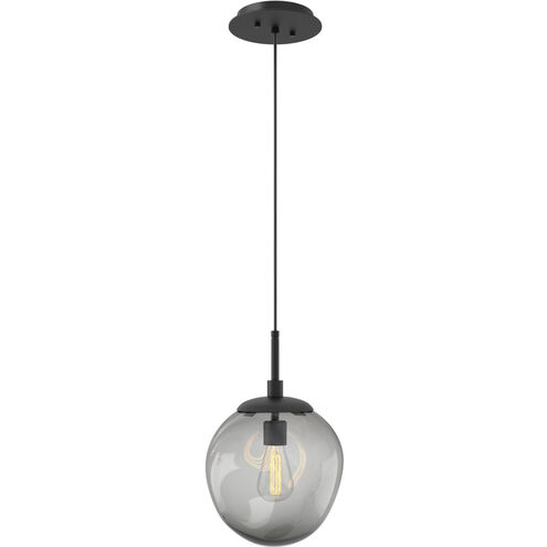 Aster Incandescent 1 Light 10 inch Matte Black Pendant Ceiling Light in Smoke Aster