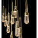Link 10 Light 44.5 inch Modern Brass Pendant Ceiling Light in Clear Bubble, Rectangular