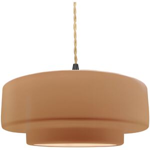 Radiance 1 Light 14.5 inch Adobe and Matte Black Pendant Ceiling Light