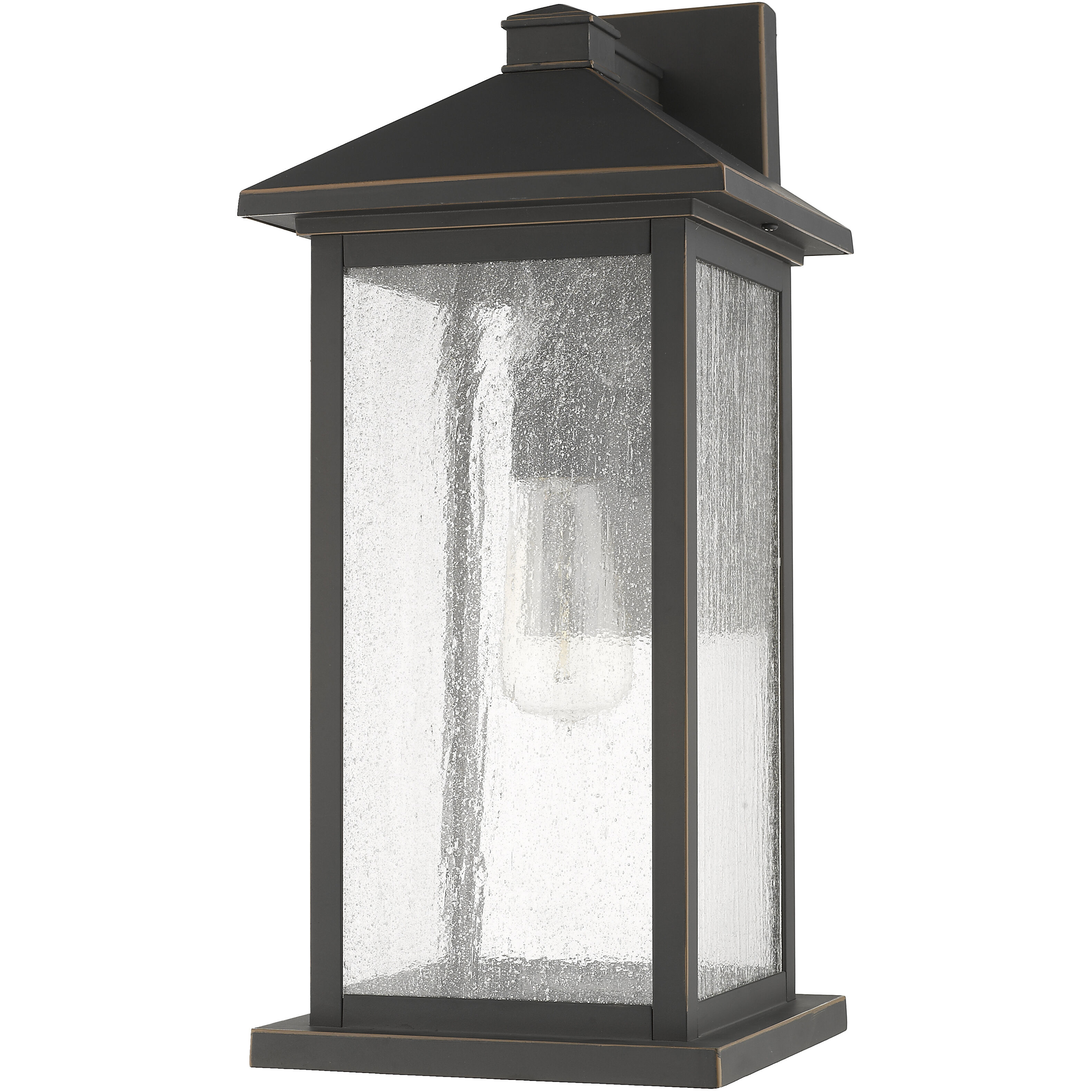 Portland 1 Light 18 inch Oil Rubbed Bronze Outdoor Wall Light in Clear Seedy Glass