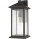Portland 1 Light 18 inch Oil Rubbed Bronze Outdoor Wall Light in Clear Seedy Glass