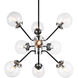 Maru 9 Light 29 inch Chrome Chandelier Ceiling Light in Chrome and Clear
