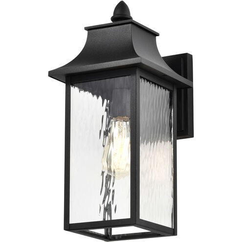 Austen 17 inch Matte Black Outdoor Wall Lantern, Large