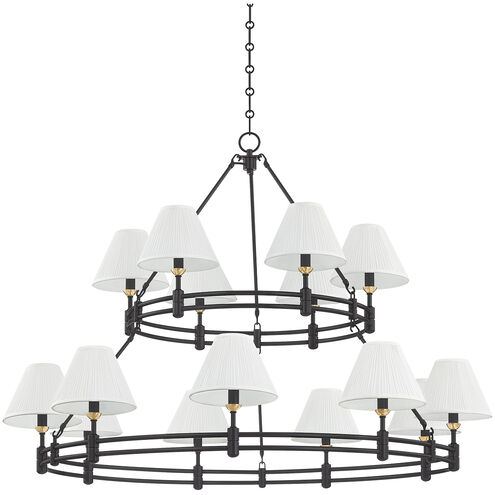 Howard 15 Light 50 inch Aged Brass and Distressed Bronze Chandelier Ceiling Light