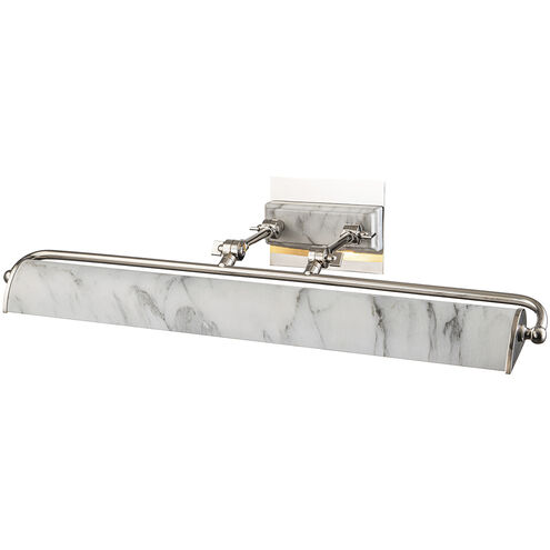 Winchfield 160 watt 27.5 inch Polished Nickel and White Marble Picture Light Wall Light