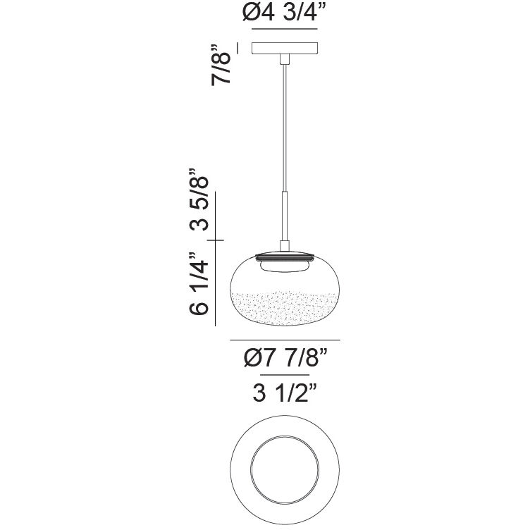 Jayce LED 7.88 inch Matte Black Pendant Ceiling Light in Matte Black with White