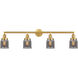 Franklin Restoration Small Bell LED 42 inch Satin Gold Bath Vanity Light Wall Light in Plated Smoke Glass, Franklin Restoration