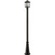 Portland 1 Light 110 inch Oil Rubbed Bronze Outdoor Post Mounted Fixture in Clear Seedy Glass, 11.69