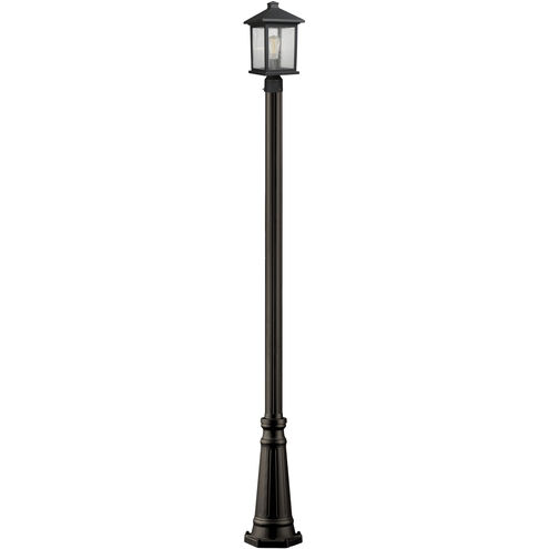 Portland 1 Light 109.75 inch Oil Rubbed Bronze Outdoor Post Mounted Fixture in Clear Seedy Glass, 11.69