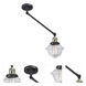 Small Oxford 30 inch 60.00 watt Black Antique Brass Swing Arm Wall Light, Franklin Restoration