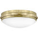 Oliver 3 Light 15.75 inch Bright Brass Indoor Flush Mount Ceiling Light