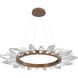 Rock Crystal LED Burnished Bronze Chandelier Ceiling Light, Radial Ring