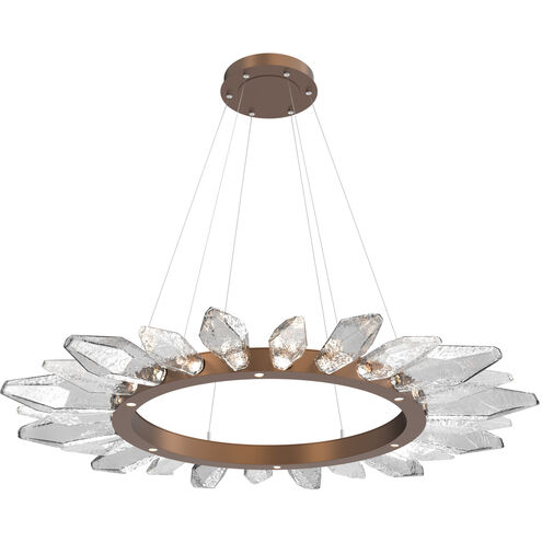Rock Crystal LED Burnished Bronze Chandelier Ceiling Light, Radial Ring
