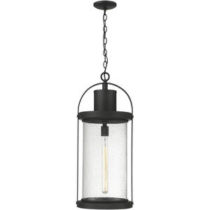 Roundhouse 1 Light 12 inch Black Outdoor Chain Mount Ceiling Fixture