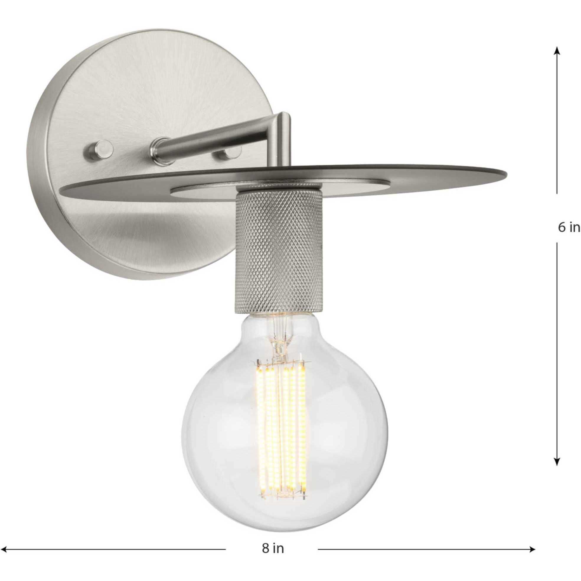 Trimble 1 Light 8 inch Brushed Nickel Wall Bracket Wall Light, Design Series