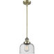 Franklin Restoration Bell 1 Light 8 inch Antique Brass Mini Pendant Ceiling Light in Incandescent, Seedy, Franklin Restoration