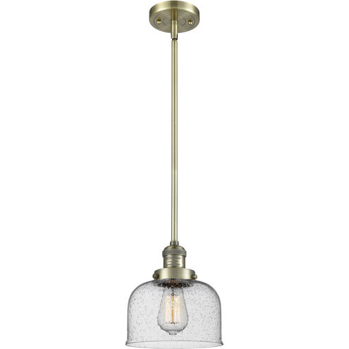 Franklin Restoration Bell 1 Light 8 inch Antique Brass Mini Pendant Ceiling Light in Incandescent, Seedy, Franklin Restoration