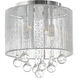 Water Drop 4 Light 10 inch Chrome Drum Shade Flush Mount Ceiling Light in Silver