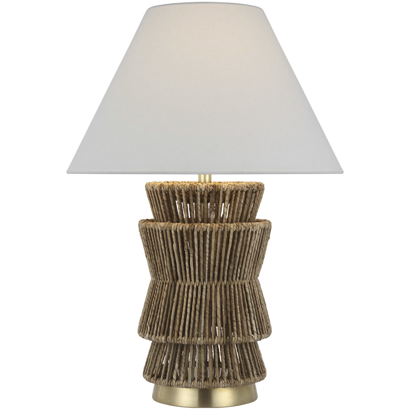 Chapman & Myers Antigua 29.25 inch 15 watt Natural Abaca and Antique-Burnished Brass Layered Table Lamp Portable Light