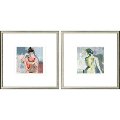 Figurative Collection Traditional Step Profile Wood With Distressed Silver Leaf Framed Art